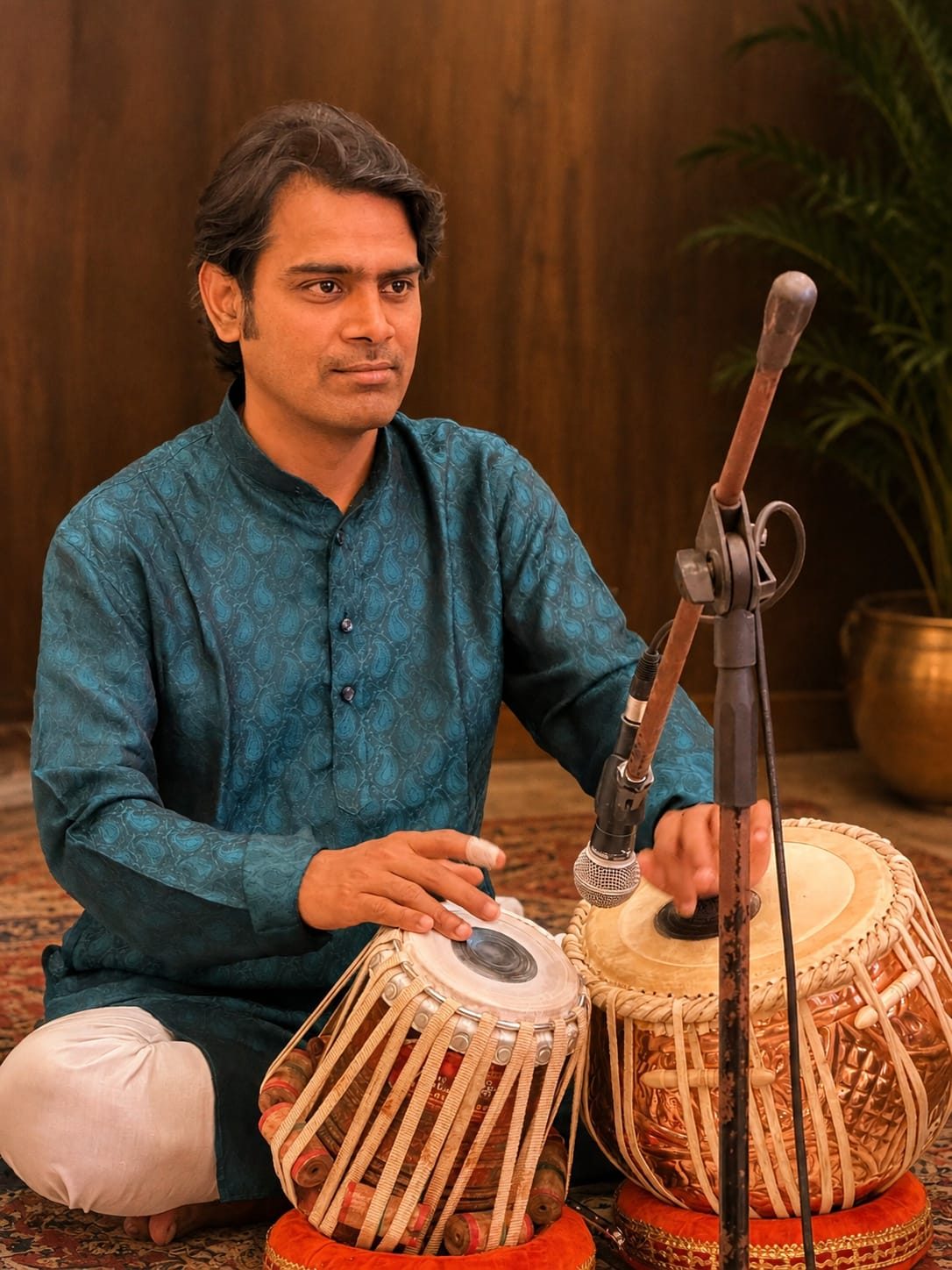 Dr. Ashish Kumar Mishra performing a tabla recital